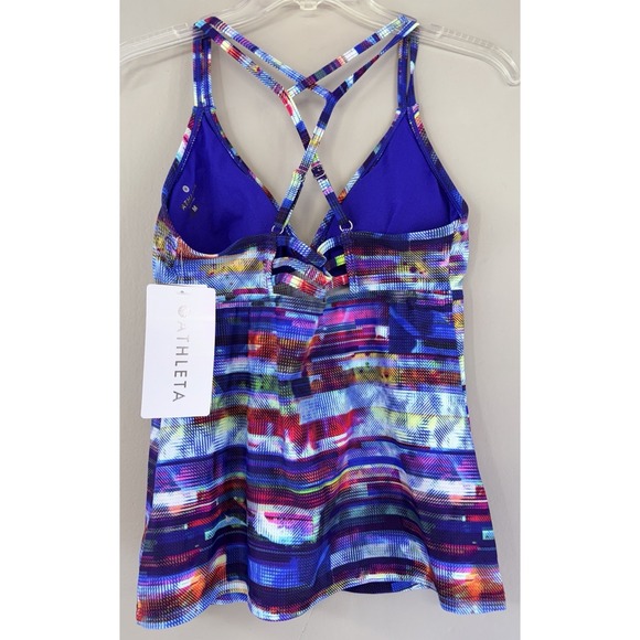 Athleta Redondo Cross Strap Tankini Women's Medium Padded Quickdri Swim Workout - Picture 2 of 8